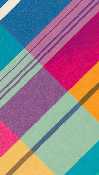 Vertical video: Panning diagonal pattern via camera on print, revealing textured bands and stripes