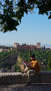 Travel moment at Alhambra palace view