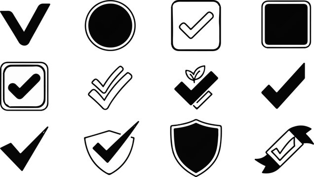 A grid of twelve graphic icons representing various forms of verification and approval