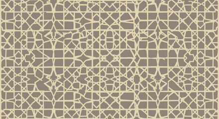 Mosaic Pattern with Geometric Shapes and Tiles.