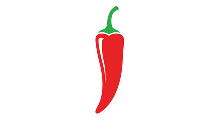 A vibrant red chili pepper stands out against a white backdrop a striking silhouette high quality © Kuntol02