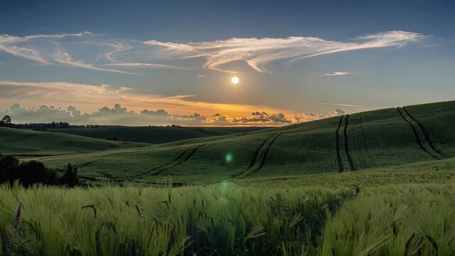 Serene Sunset Over Rolling Hills solar eclipse eclipse sun moon solar phenomenon