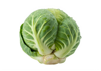 Obraz premium Fresh green cabbage vegetable on white background