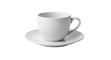 Obraz premium White coffee cup and saucer on transparent background isolated on transparent background