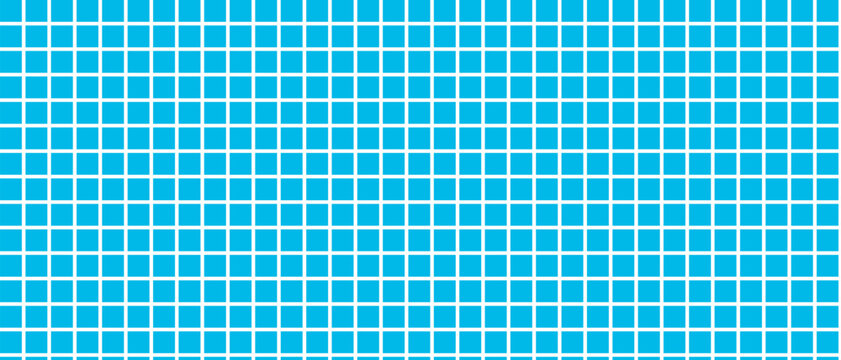 Abstract blue seamless mosaic tile pattern with blue and white striped geometric grid design background suitable for wallpaper decoration and vector illustration