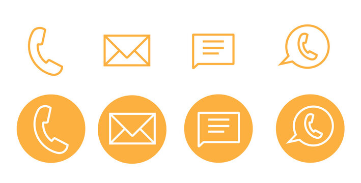 sets of contact us icon email call message chat png file type