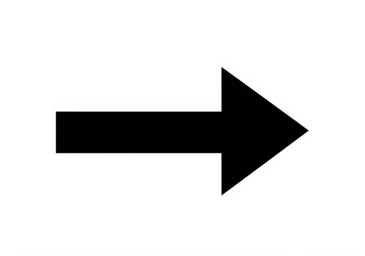 A large black arrow pointing to the right isolated on transparent background