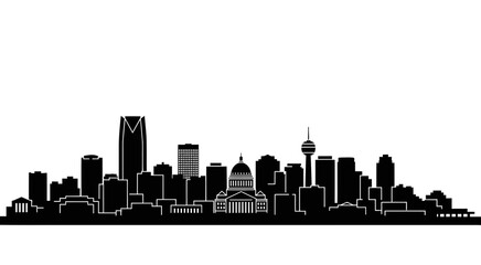 Obraz premium City skyline with various buildings and towers