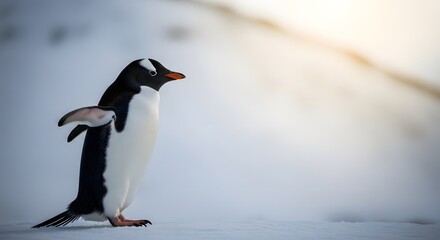 Obraz premium Rockhopper penguin standing on ice