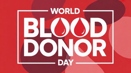 Naklejka premium World blood donor day poster with red background and white text