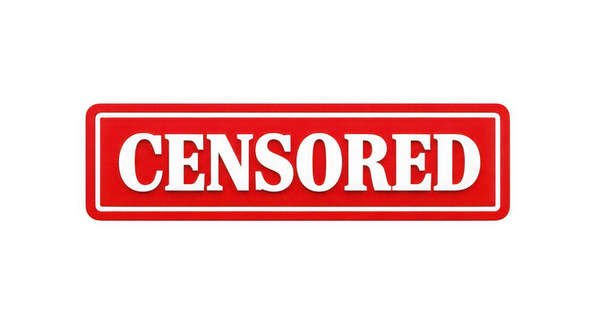 Red rectangular banner displaying the word censored in bold letters