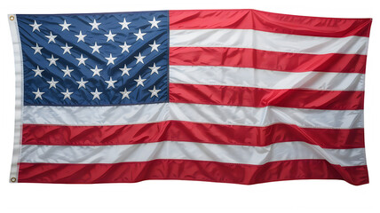 Fototapeta premium American flag waving on white background, United States flag