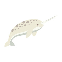 Vector illustration narwhal  in trendy flat style. Isolated on white. © Nataliia