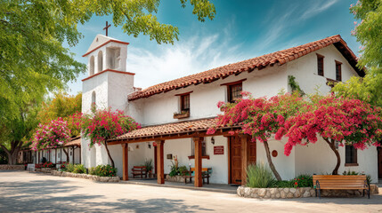 Obraz premium San Miguel Arcangel mission church in California
