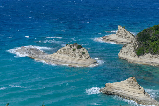 Cape Drastis coastal rock formations, Corfu, Greece