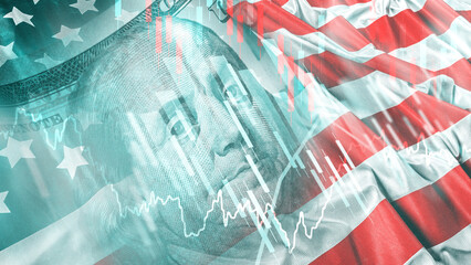 Naklejka premium Impact of Iran USA conflict on financial markets and currency values in 2023