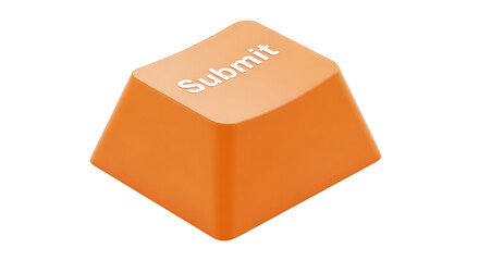 Fototapeta premium An orange submit button on transparent background