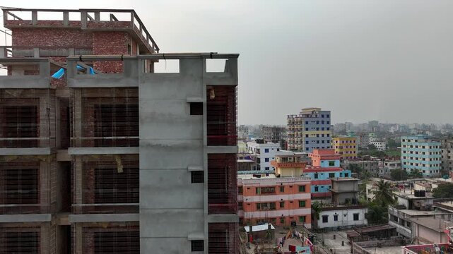 Underconstuction colorless building in dhaka