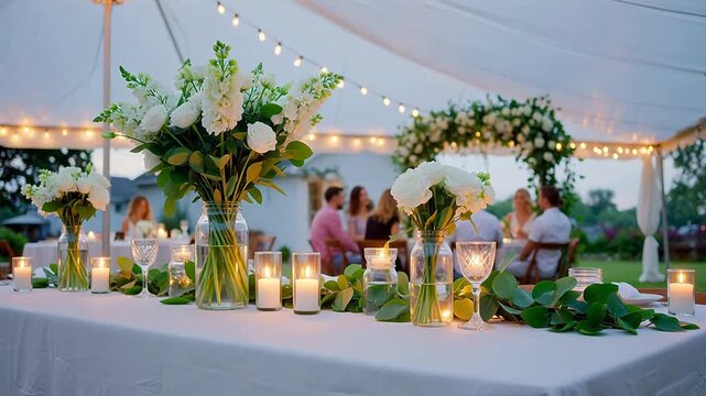 Wedding reception table setup