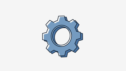 Fototapeta premium A simple hand-drawn illustration of a mechanical gear icon on a white background.
