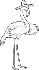 Obraz premium Flamingo Taco Animal Vector Graphic Art Illustration