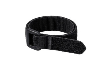 Black hook and loop strap with buckle