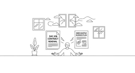 Fototapeta premium Vector illustration of a person surrounded by eco-friendly and recycling icons