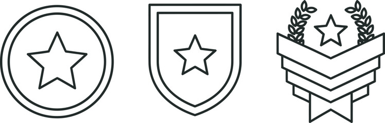 Obraz premium Military rank insignia symbols with stars and laurel wreaths