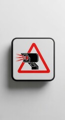 Warning Sign Displaying Surveillance Camera Symbol, Alerting Against Observation, Modern Alert