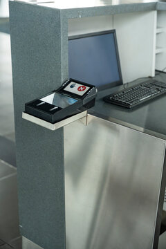 Airport security checkpoint equipment setup