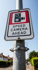 Warning Sign for Speed Camera Alerting Drivers of Automated Surveillance Protocols