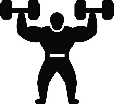 strongman yoke rack silhouette vector art illustration, black and white design