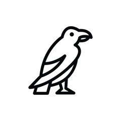 black bird logo simple outline crow raven icon.