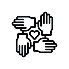 Fototapeta premium Hands holding heart charity icon icon.
