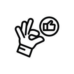 Fototapeta premium Ok hand sign with thumb up approval symbol icon.