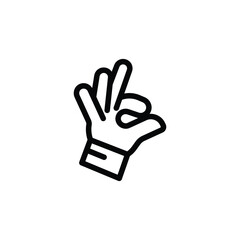Obraz premium OK hand gesture symbol icon icon.