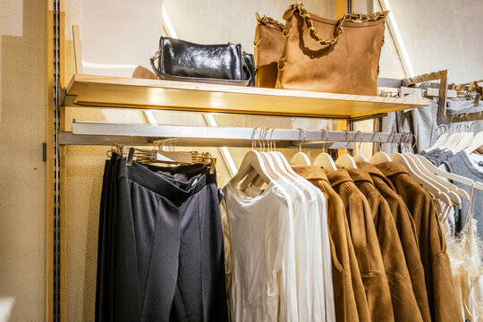 Clothing display in modern retail store