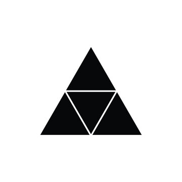 Black triangle symbol impossible object Penrose triangle.
