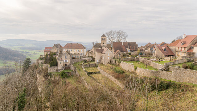 Charming stone village of Chateau-Chalon in France