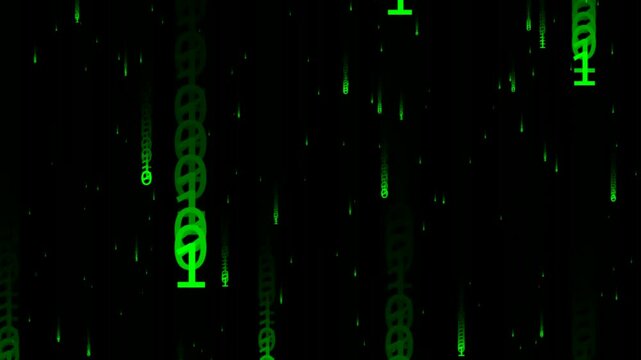 Green Digital Currency Rain: Matrix-Style Money Flow Background