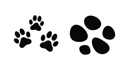 Black paw prints arranged in a pattern a striking silhouette © Abir