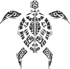 Tribal turtle design with intricate patterns and shapes © Vector Stock