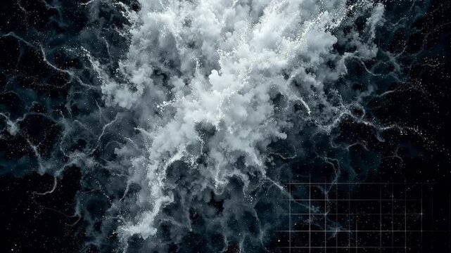 Abstract cloud and lightning in space