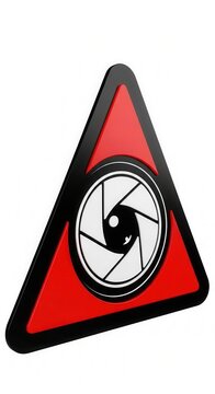 Warning Sign Indicating Photographer Alert or Photographic Hazards with a Bold Design Concept