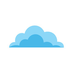 Fototapeta premium Simple cartoon illustration of a light blue cloud against a white background