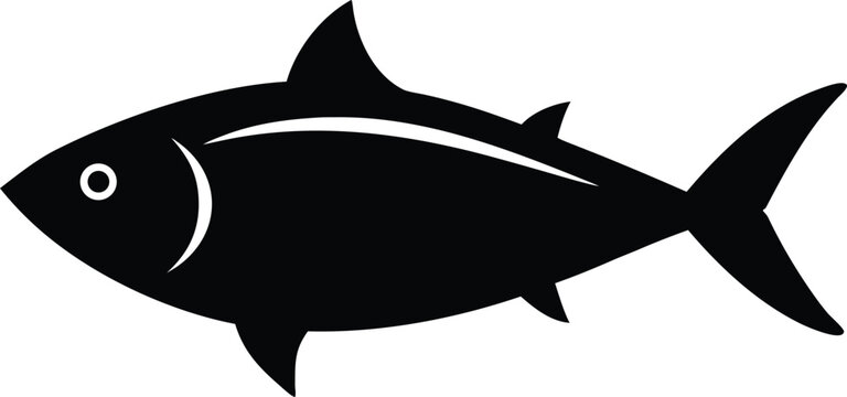 bonito silhouette vector art illustration, black and white design