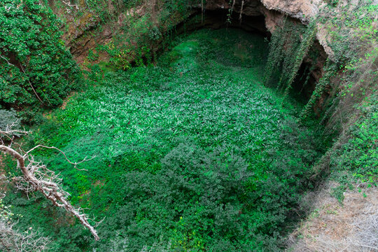 Natural sinkhole landscape at Los Aines