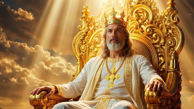Regal figure on ornate throne