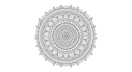 Intricate mehndi design with henna art elements and flower patterns on a white background, featuring an abstract and ornate circular illustration.