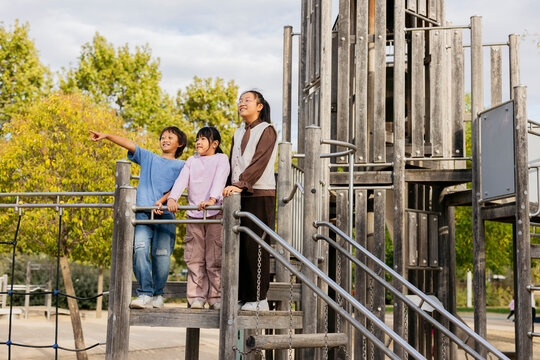 Children enjoying playtime outdoors together